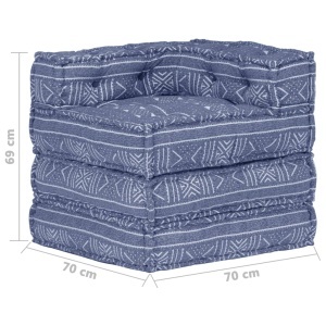 Fotoliu puf modular, indigo, material textil - Img 7