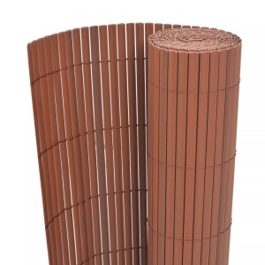 Gard de grădină cu două fețe, maro, 90 x 500 cm, PVC
