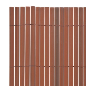 Gard de grădină cu două fețe, maro, 90 x 500 cm, PVC - Img 3