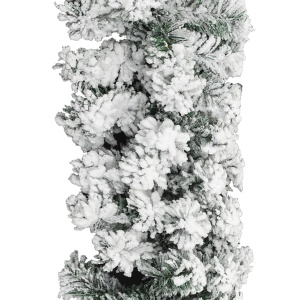 Ghirlandă de Crăciun cu zăpadă, verde, 20 m, PVC - Img 3