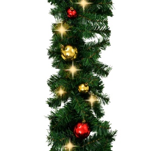 Ghirlandă de Crăciun decorată cu globuri și becuri LED, 20 m - Img 4
