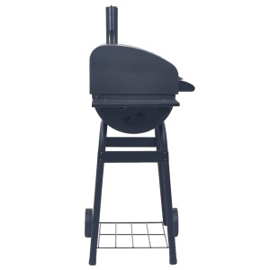 Grătar barbecue cu cărbuni, afumătoare și raft inferior, negru - Img 3