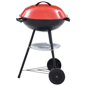 Grătar pe cărbuni tip ceainic XXL portabil cu roți, 44 cm - Img 3