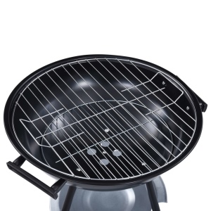 Grătar pe cărbuni tip ceainic XXL portabil cu roți, 44 cm - Img 5