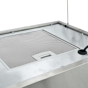 Hotă suspendată insulă LCD senzor tactil 55 cm oțel inoxidabil - Img 5