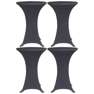 Husă elastică pentru masă, 4 buc., antracit, 80 cm