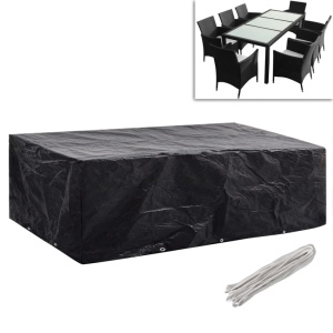 Huse mobilier grădină 2 buc. 300x140cm set poliratan 10 ocheți - Img 2