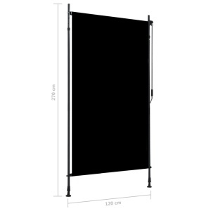 Jaluzea tip rulou de exterior, antracit, 120 x 270 cm - Img 6