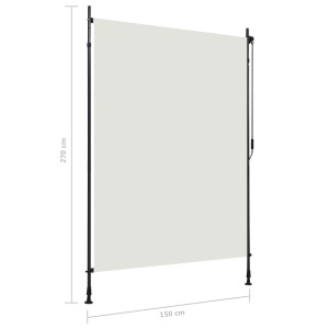 Jaluzea tip rulou de exterior, crem, 150 x 270 cm - Img 6