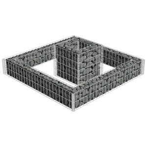Jardinieră gabion, 120 x 120 x 20 cm, oțel galvanizat - Img 3