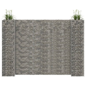 Jardinieră gabion in formă de H, 260 x 40 x 180 cm, sârmă oțel