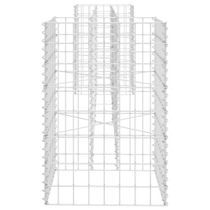 Jardinieră gabion in formă de H, sârmă oțel, 260 x 40 x 60 cm - Img 4