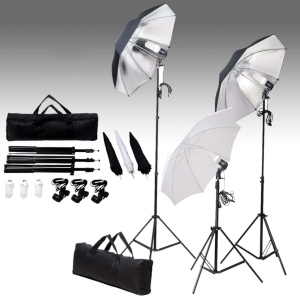 Kit studio foto cu set de lumini și fundal - Img 2