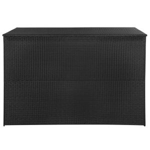 Ladă de depozitare de grădină, negru, 150x100x100 cm, poliratan - Img 3