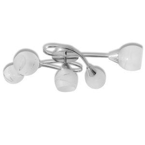 Lampă de plafon cu abajururi de sticlă pentru 5 becuri E14 - Img 2