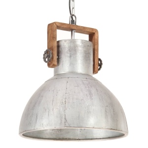 Lampă suspendată industrială 25 W, argintiu, 40 cm, E27, rotund - Img 3