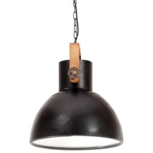 Lampă suspendată industrială, 25 W, negru, rotund, 40 cm, E27 - Img 5