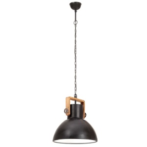 Lampă suspendată industrială, 25 W, negru, rotund, 40 cm, E27 - Img 8