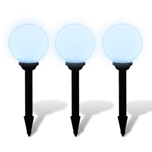 Lămpi solare pentru exterior cu LED-uri + țăruși, 20 cm, 3 buc - Img 3