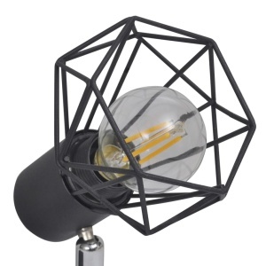 Lustră cadru sârmă stil industrial 2 becuri LED cu filament, negru - Img 8