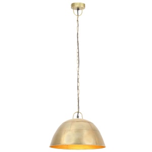 Lustră industrială vintage, 25 W, 41 cm, alamă, rotund, E27 - Img 4
