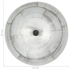 Lustră industrială vintage, 25 W, argintiu, rotund, 41 cm, E27 - Img 9