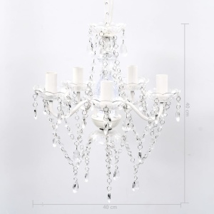 Lustră transparentă de cristal artificial cu 5 becuri - Img 11