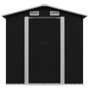 Magazie depozitare grădină antracit 204x132x186 cm oțel - Img 4