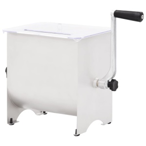 Malaxor de carne manual cu capac argintiu 20 L oțel inoxidabil