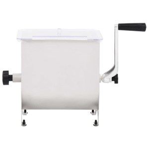 Malaxor de carne manual cu capac argintiu 20 L oțel inoxidabil - Img 2