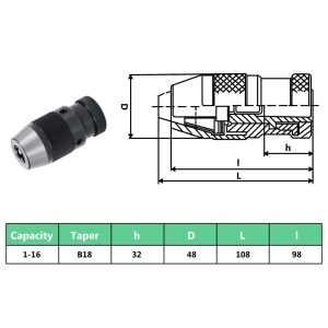 Mandrină cu eliberare rapidă MT3-B18, prindere de 16 mm - Img 9