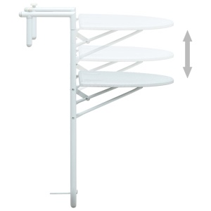 Masă balcon suspendată alb 60x64x83,5 cm plastic aspect ratan - Img 8