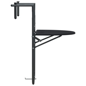 Masă balcon suspendată negru 60x64x83,5 cm plastic aspect ratan - Img 3