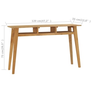 Masă consolă, 120 x 35 x 75 cm, lemn masiv de tec - Img 5