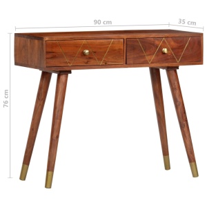Masă consolă, 90 x 35 x 76 cm, lemn masiv de acacia - Img 7