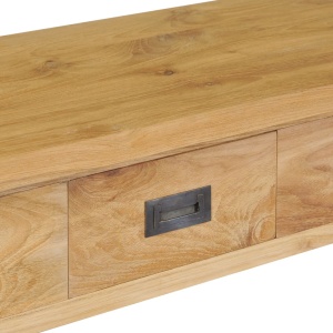 Masă consolă din lemn masiv de tec, 90 x 30 x 80 cm - Img 8