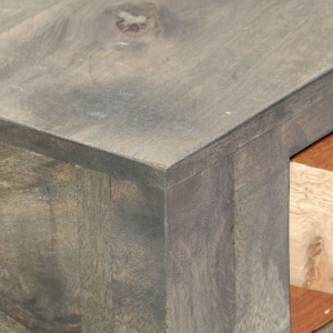 Masă consolă, gri, 86 x 30 x 76 cm, lemn masiv de mango - Img 2