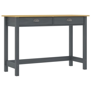 Masă consolă Hill Range 2 sertare gri 110x45x74 cm lemn pin