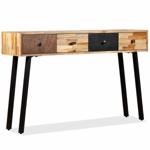 Masă consolă Lemn masiv de tec reciclat 120x30x76 cm - Img 10