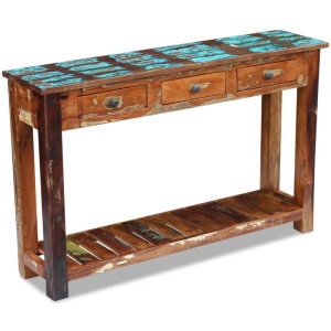 Masă consolă, lemn reciclat de esență tare, 120x30x76 cm