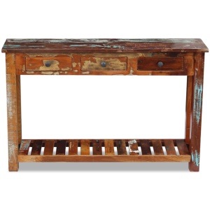 Masă consolă, lemn reciclat de esență tare, 120x30x76 cm - Img 5