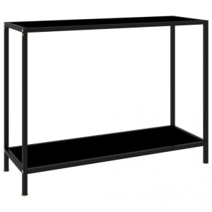 Masă consolă, negru, 100 x 35 x 75 cm, sticlă securizată