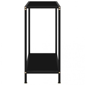 Masă consolă, negru, 60 x 35 x 75 cm, sticlă securizată - Img 3