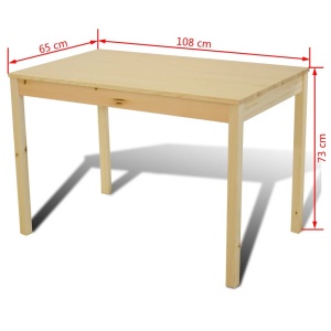 Masă cu 4 Scaune din Lemn Culoare Naturală - Img 6