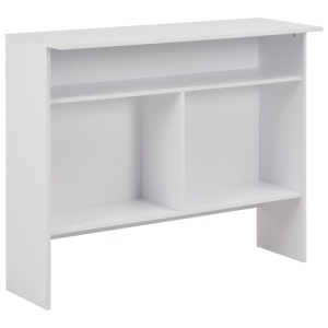 Masă de bar cu 2 blaturi, alb, 130x40x120 cm - Img 7