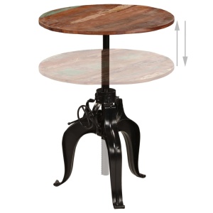 Masă de bar din lemn masiv reciclat, 75 x (76-110) cm - Img 3