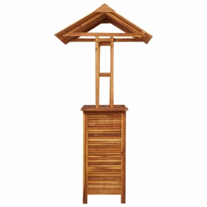 Masă de bar exterior cu acoperiș, 122x106x217 cm, lemn acacia - Img 8