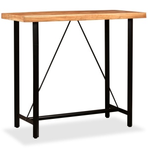 Masă de bar, lemn masiv de acacia, 120 x 60 x 107 cm - Img 11