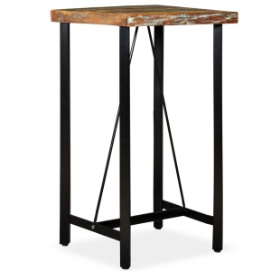 Masă de bar, lemn masiv reciclat, 60 x 60 x 107 cm - Img 6