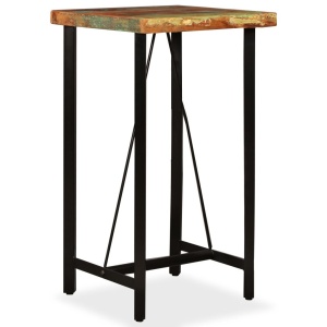 Masă de bar, lemn masiv reciclat, 60 x 60 x 107 cm - Img 9